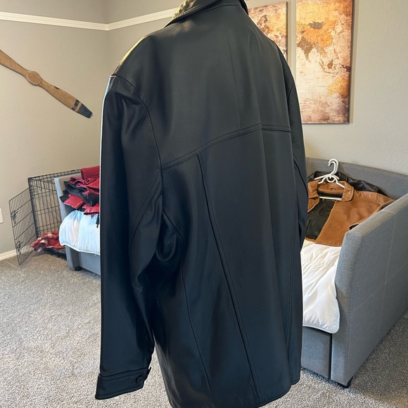 Men’s Structure black leather jacket. Size XL - Picture 3 of 4